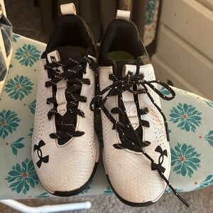 Under Armour Black and White Kids Sneakers